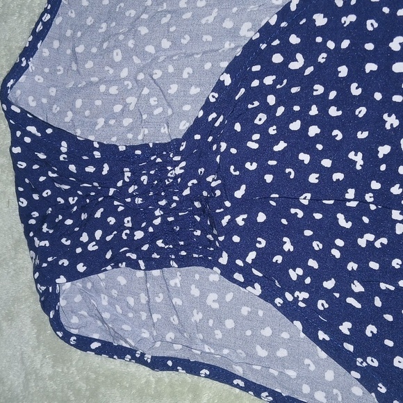 Old Navy Blue tank top with white cheetah prints - Picture 3 of 6